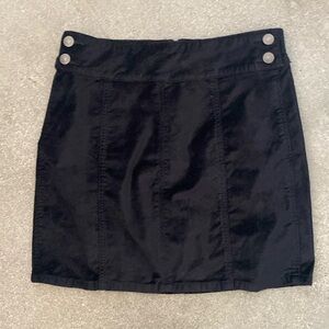 Free People, Black Velvet Skirt, Size 28
